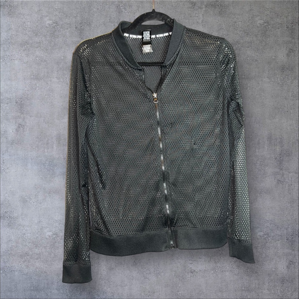 Victoria's Secret Black Bomber Jacket with Zip-Up Closure
